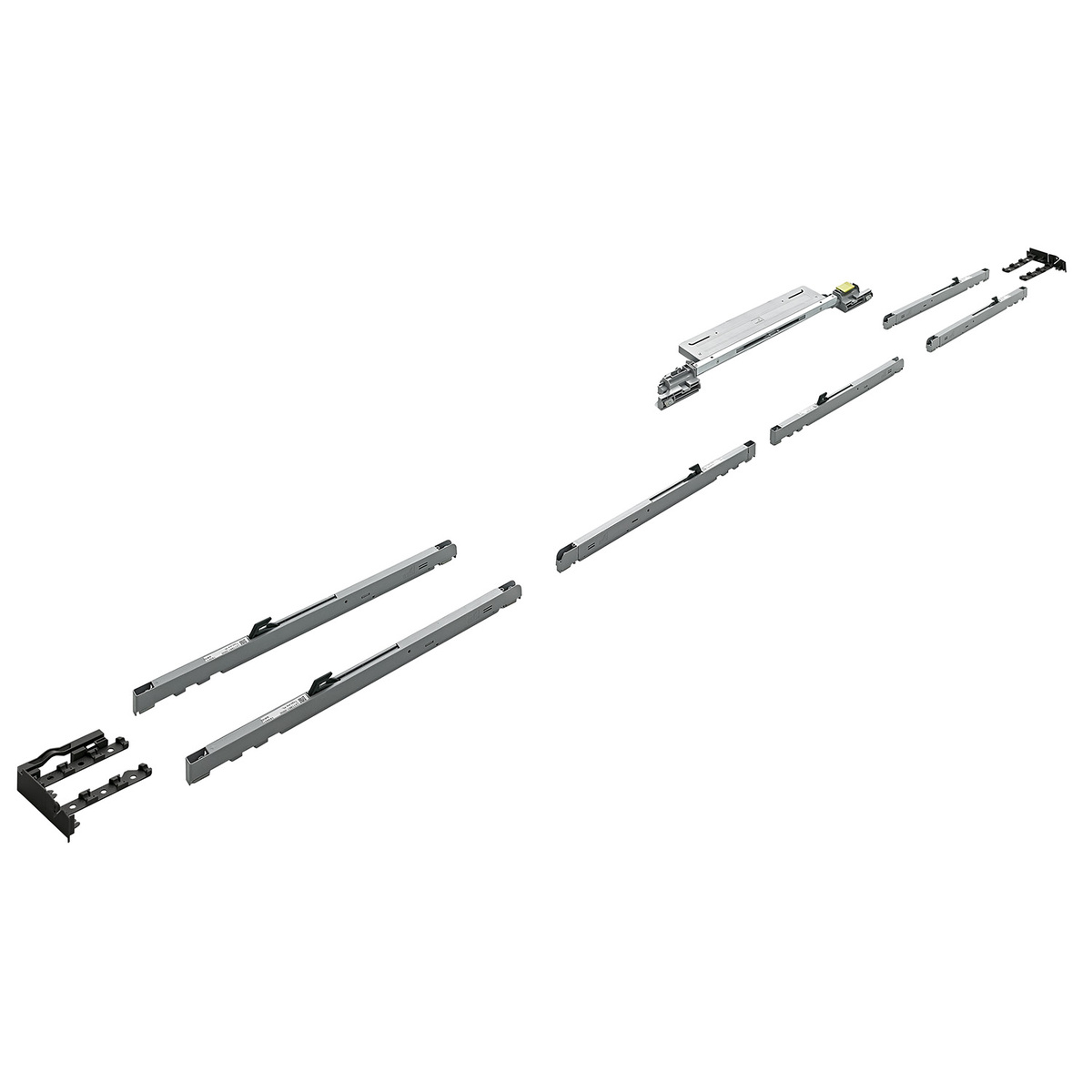 Комплект Хеттих демпферов Silent System TopLine XL для 3 дверей, 60-100 кг, с демпфером для средней двери, цвет черный/серый