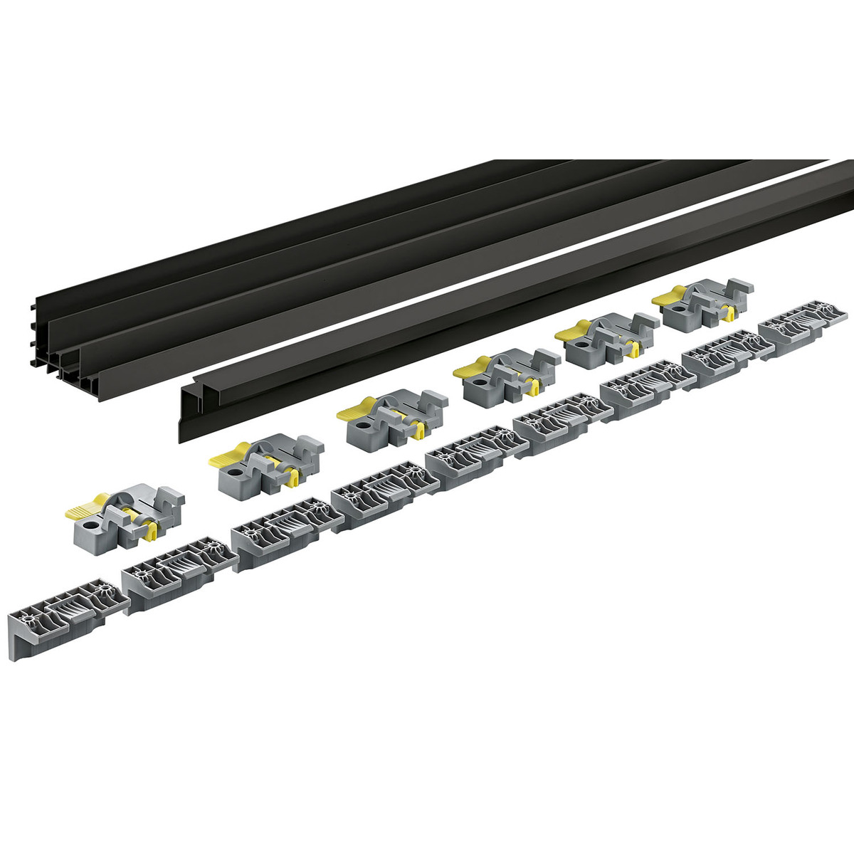 Комплект Хеттих профилей TopLine XL strong/STB19.0, L2300 мм, алюминий анодированный, цвет черный