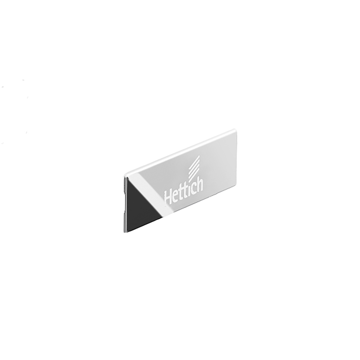 Заглушка Хеттих на боковину InnoTech Atira, с логотипом Hettich, цвет белый / под хром