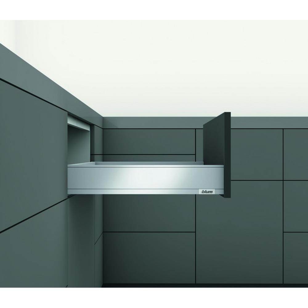 Комплект ящика Блюм LEGRABOX pure, cтандартный ящик TIP-ON BLUMOTION, высота M 350 серый Орион
