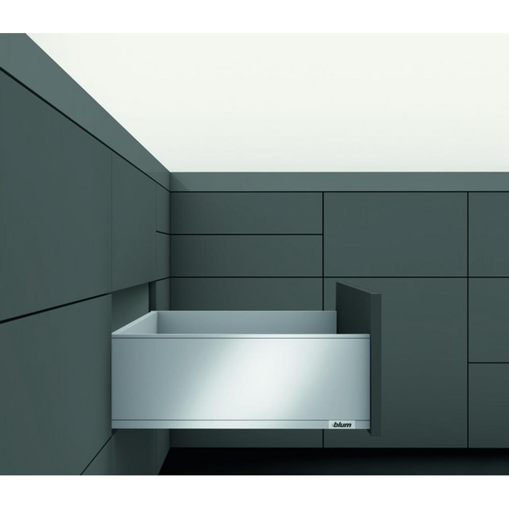 Комплект ящика Блюм LEGRABOX pure, cтандартный ящик TIP-ON BLUMOTION, высота C 300 белый шелк