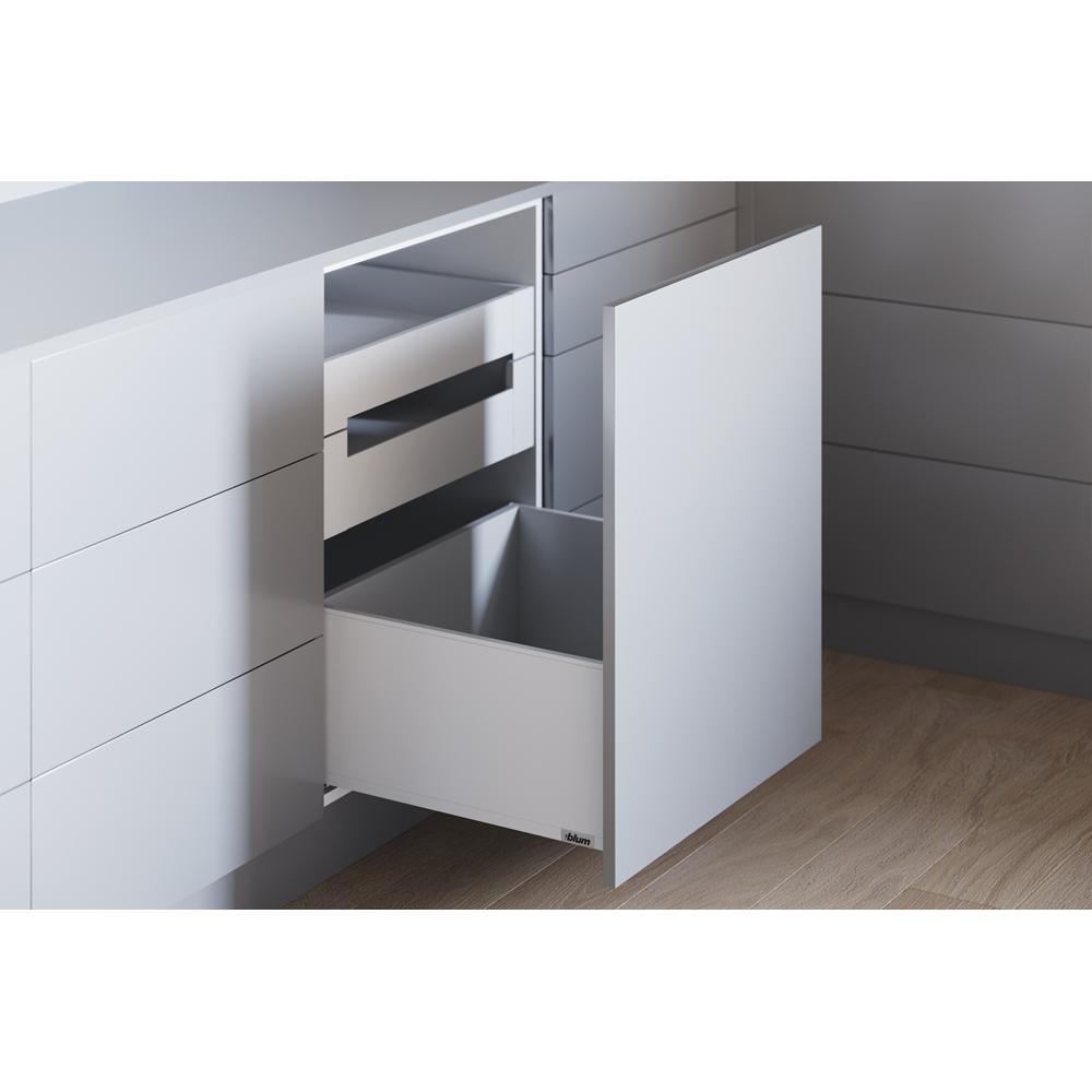 Комплект ящика Блюм LEGRABOX pure, cтандартный ящик BLUMOTION, высота F 400 белый шелк