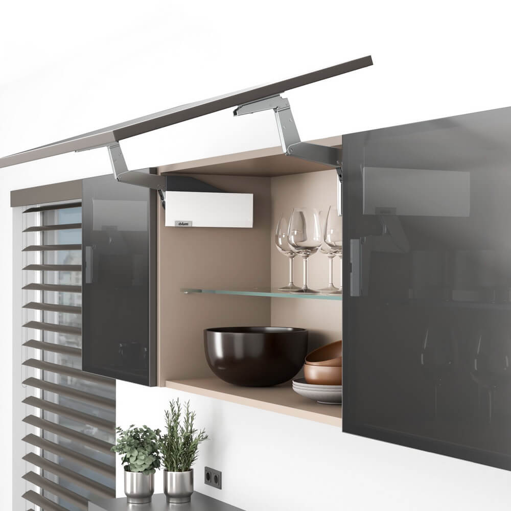 Комплект подъёмника Блюм AVENTOS HS top 28/35 узкая алюминиевая рамка, БЕЛЫЙ