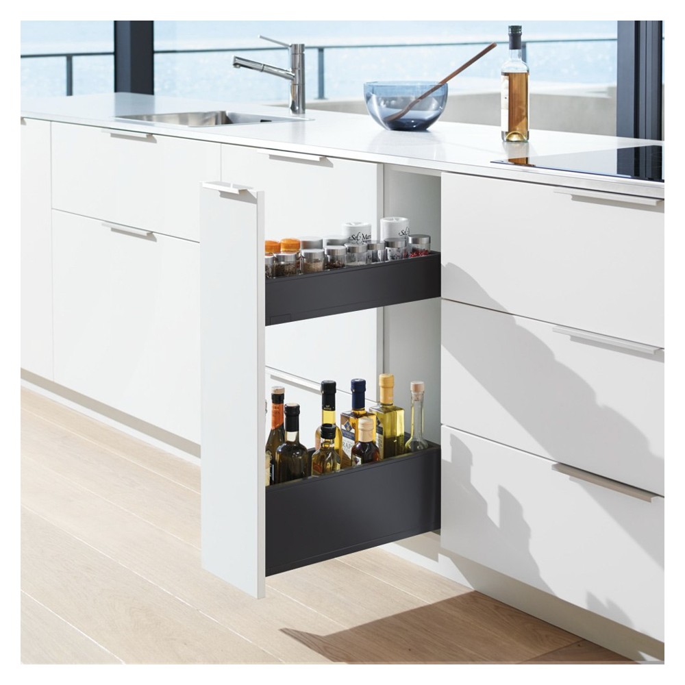 Комплект для шкафа Блюм LEGRABOX pure M + C, длина 450 мм, ширина свыше 250 мм, карбоновый черный