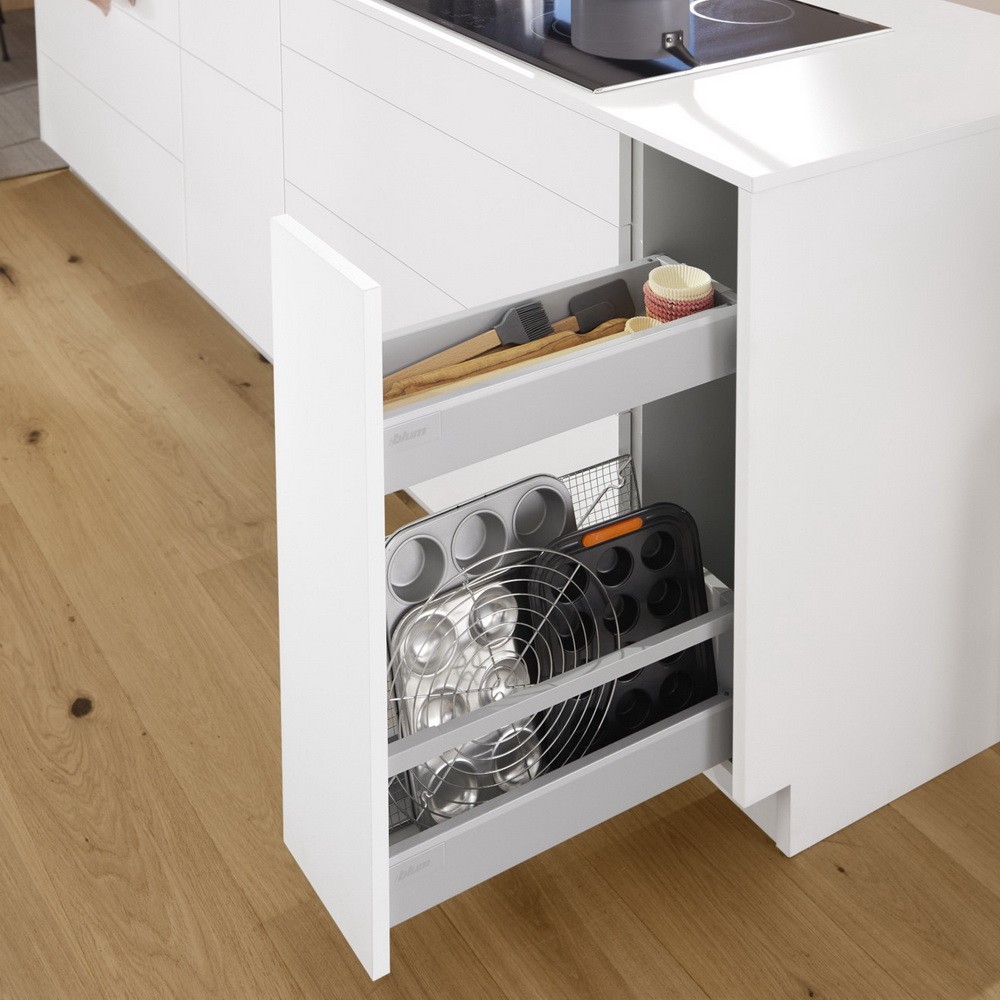 Комплект для шкафа Блюм TANDEMBOX antaro M + D, длина 450 мм, ширина до 250 мм, серый металлик