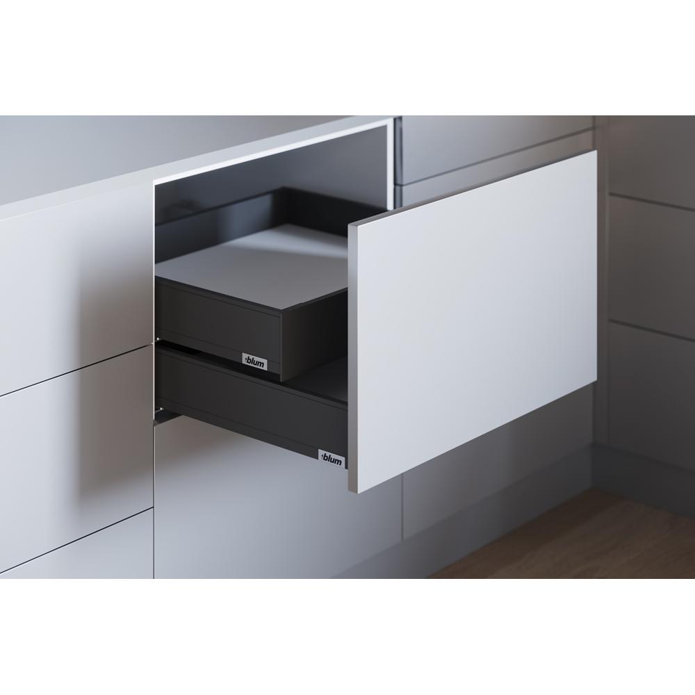 Комплект ящика Блюм LEGRABOX pure внутренний ящик TIP-ON BLUMOTION, высота M 400 карбоновый черный