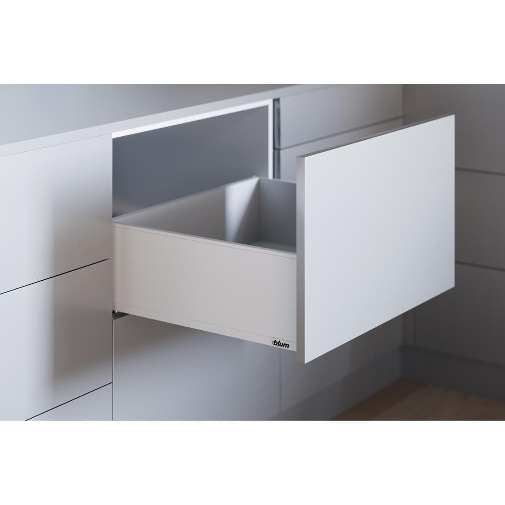 Комплект ящика Блюм LEGRABOX pure, cтандартный ящик BLUMOTION, высота C 500 белый шелк 70 кг
