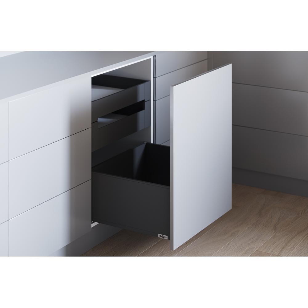 Комплект ящика Блюм LEGRABOX pure, cтандартный ящик BLUMOTION, высота C 500 карбоновый черный 70 кг
