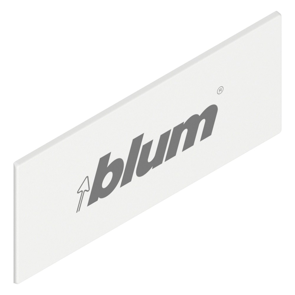 Заглушка Блюм TANDEMBOX, прямоугольная, симметрич., с надписью (blum), Белый шёлк