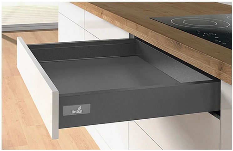 Комплект Хеттих ящика InnoTech Atira, полное выдвижение, H70, NL300, Push to open, антрацит, арт