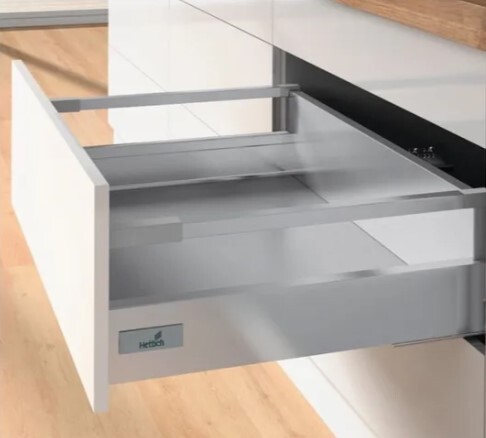 Комплект Хеттих внутр. короба InnoTech Atira полн. выдв. Silent System, 470×144, Релинги, Серый