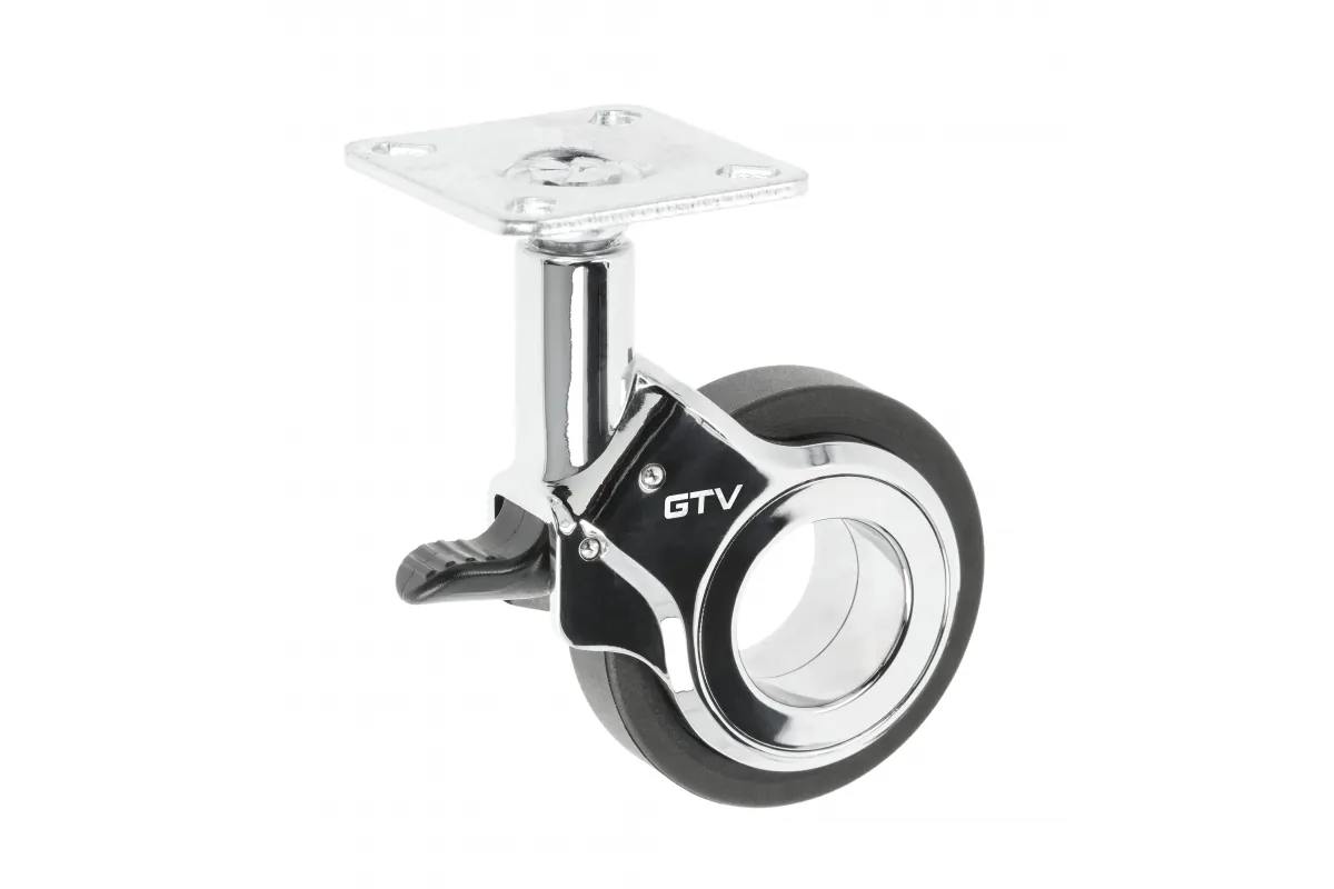 GTV МЕБЕЛЬНОЕ КОЛЁСИКО GIRA, С ТОРМОЗОМ D-60MM, ЦВЕТ ЧЕРНЫЙ