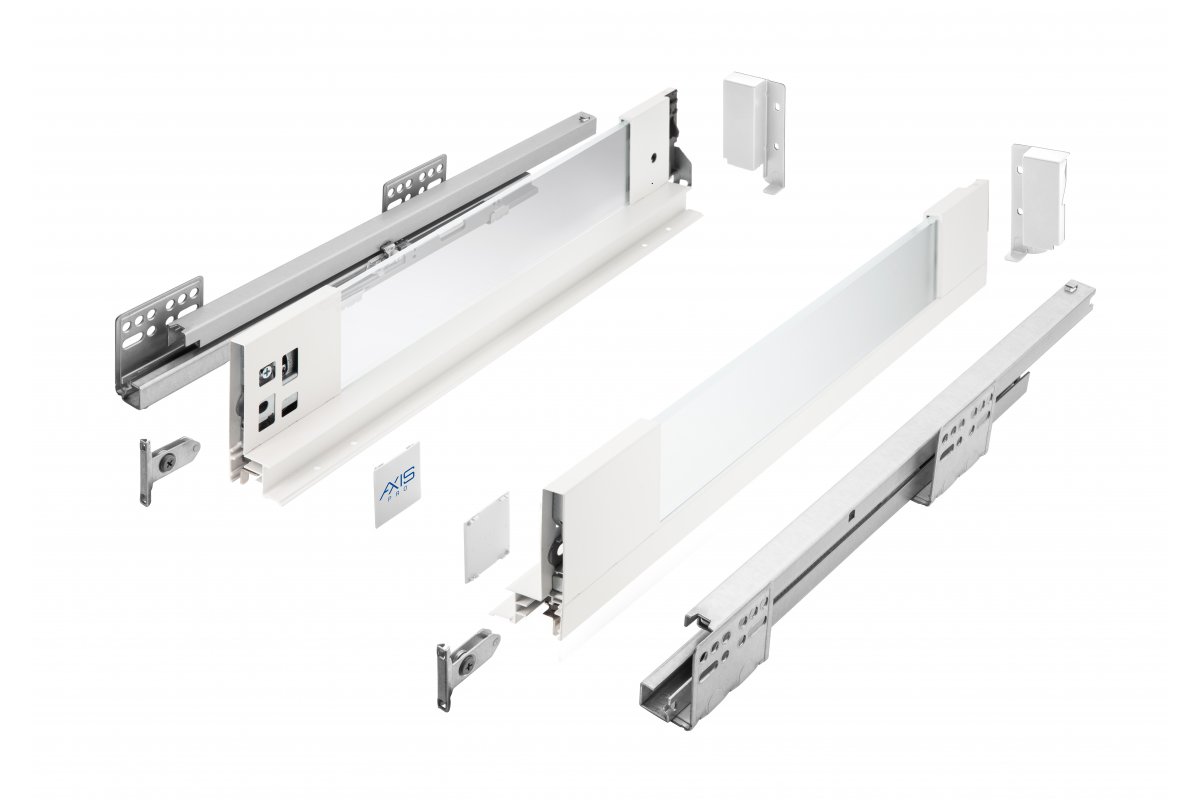 Комплект ящика 86×500 AXIS PRO боковины стеклянные белый