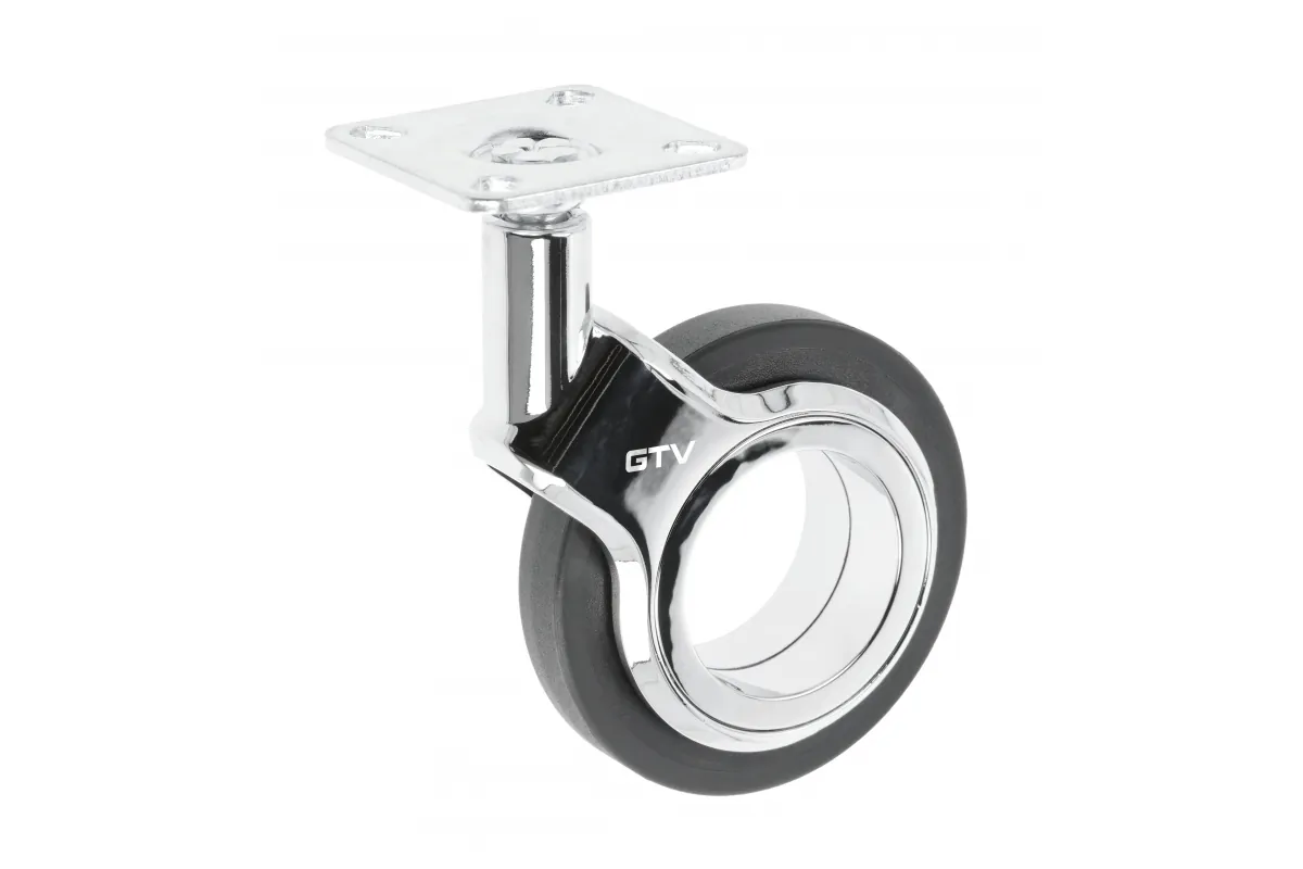 GTV МЕБЕЛЬНОЕ КОЛЁСИКО GIRA, БЕЗ ТОРМОЗА D-75MM, ЦВЕТ ЧЕРНЫЙ