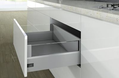 Комплект короба arcitech с des ignside, с соед.зад.стенки, nl550, h218/126, цвет серебристый 9150955 Hettich