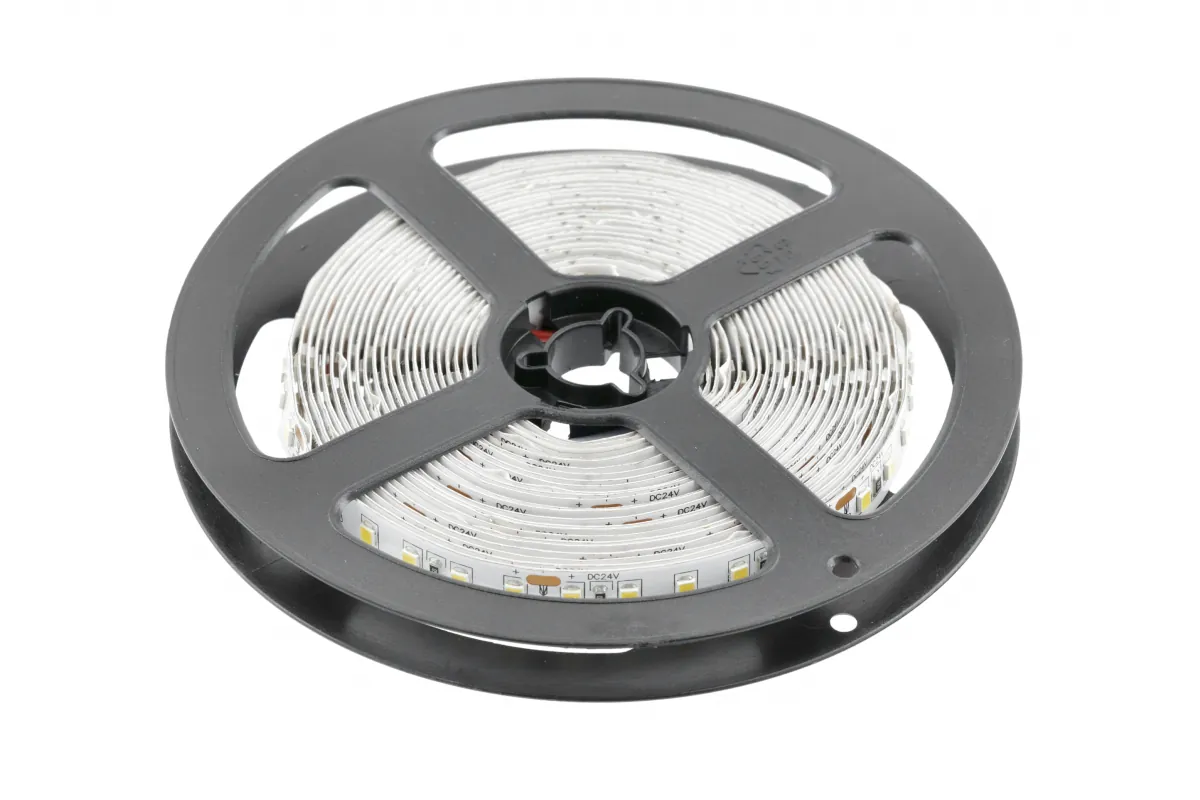 GTV ЛЕНТА СВЕТОДИОДНАЯ FLASH 2835, 600 LED, 24V, IP20, 78W, 10MM, 5M, 2 ПРОВОДА, ЦВЕТ ТЁПЛЫЙ БЕЛЫЙ