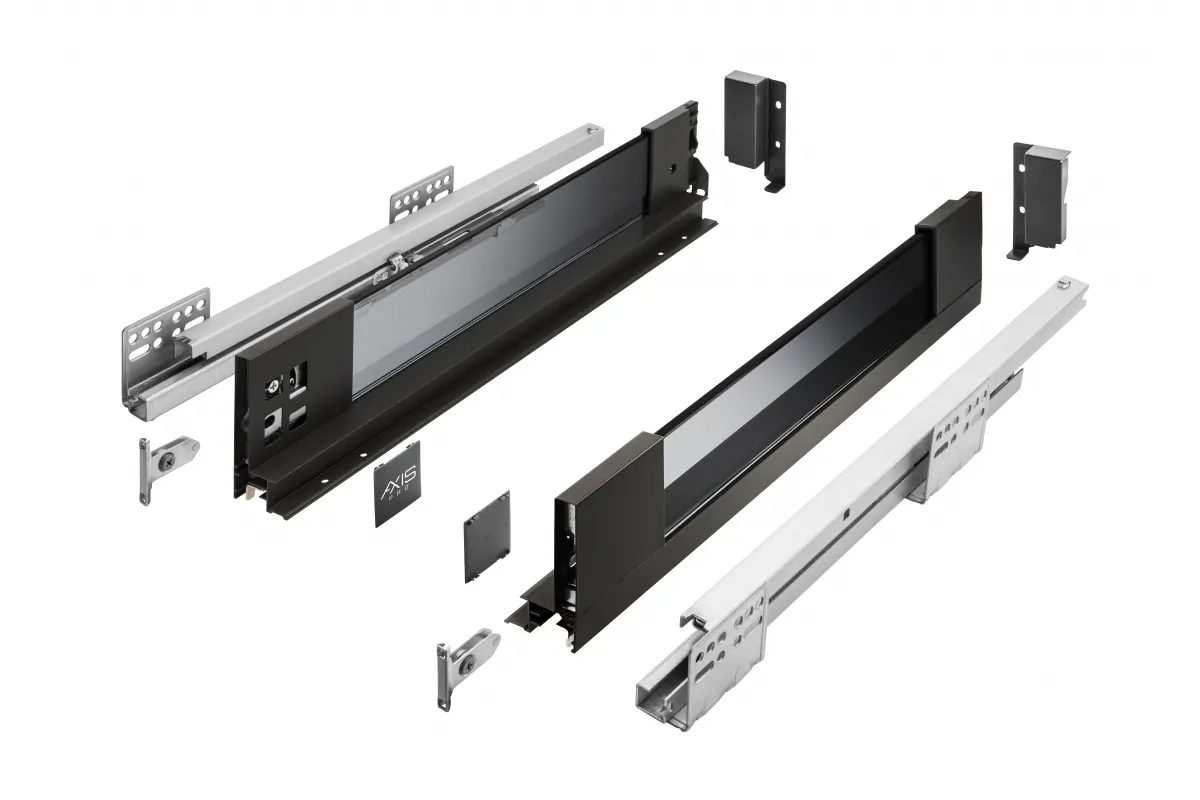 Комплект ящика 86×500 AXIS PRO боковины стеклянные черный