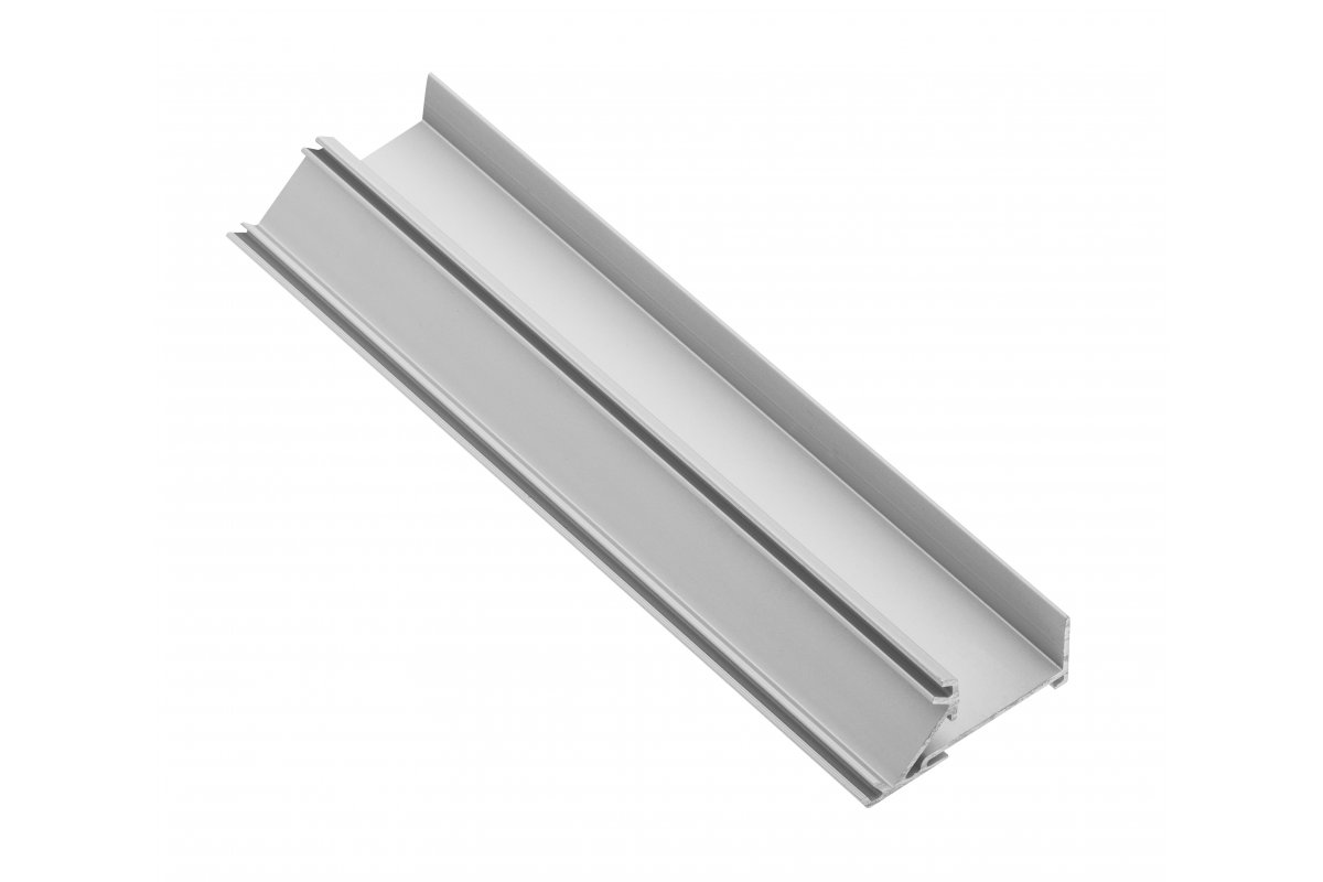 GTV АЛЮМИНИЕВЫЙ ПРОФИЛЬ GLAX ТОРЦЕВОЙ ОДНОСТОРОННИЙ LED, ПАЗ ДЛЯ КРОМКИ, ДСП 16MM, 3М, ЦВЕТ СЕРЕБРО