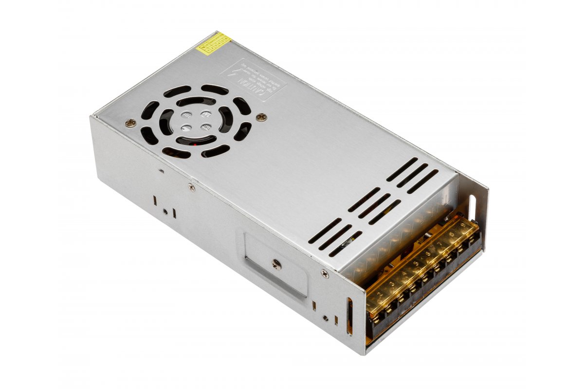 GTV БЛОК ПИТАНИЯ LED 220V/12V/350W, IP 20, ВСТРОЕННЫЙ КУЛЕР, ЦВЕТ МЕТАЛЛ