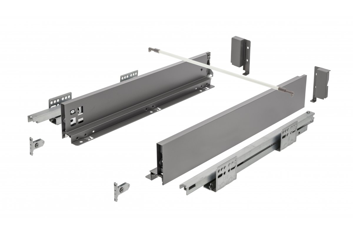 Комплект ящика 69х450 AXIS PRO push to open антрацит (под духовку) внутренний размер 100мм