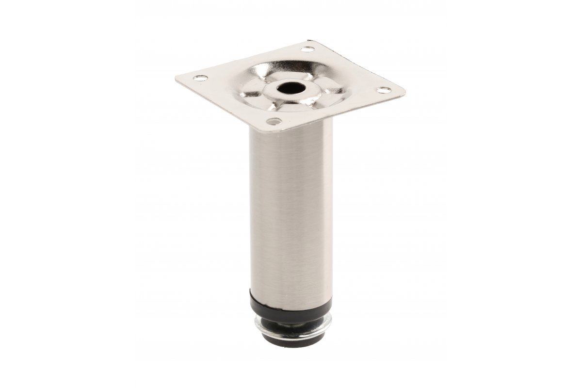 GTV НОЖКА МЕБЕЛЬНАЯ D-100, H=100MM, ЦВЕТ ШЛИФОВАННАЯ СТАЛЬ