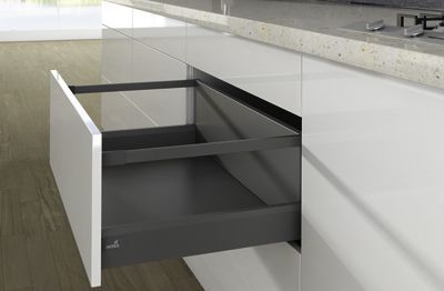 Комплект короба arcitech с рел ингом, с соед.зад.стенки, nl350, h250/94, цвет антрацит 9150664 Hettich