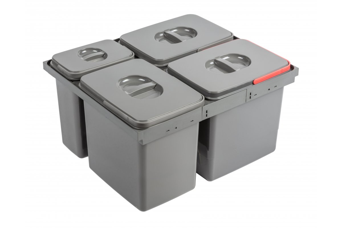 GTV КОНТЕЙНЕРНАЯ СИСТЕМА MULTINO NEW 600 3×15L + 1×7L, ЦВЕТ АНТРАЦИТ