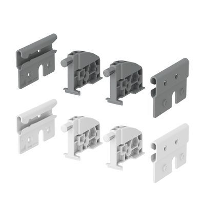 Комплект фиксатора выдвижной полки HETTICH, для направляющих Quadro, (V1), серый