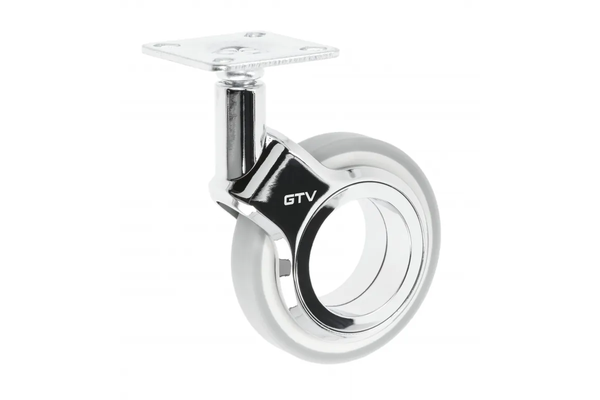 GTV МЕБЕЛЬНОЕ КОЛЁСИКО GIRA, БЕЗ ТОРМОЗА D-75MM, ЦВЕТ СЕРЫЙ МАТОВЫЙ