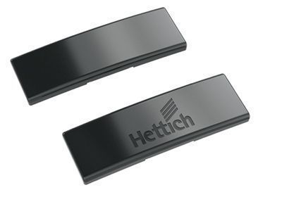 Заглушка Хеттих на консоль петли Sensys, с логотипом Hettich, сталь, черный обсидиан