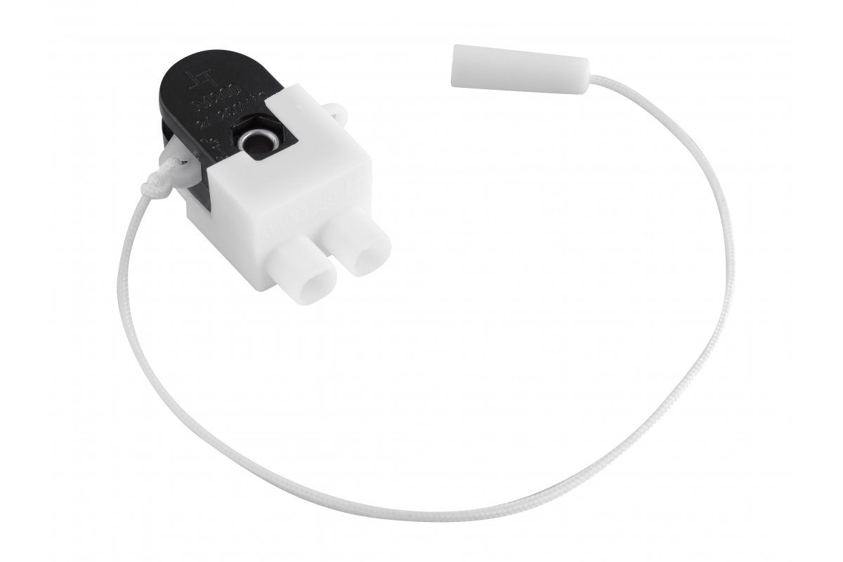 GTV ВЫКЛЮЧАТЕЛЬ МЕХАНИЧЕСКИЙ ШНУРОК, 220V/750W, IP20, ЦВЕТ ЧЁРНО-БЕЛЫЙ