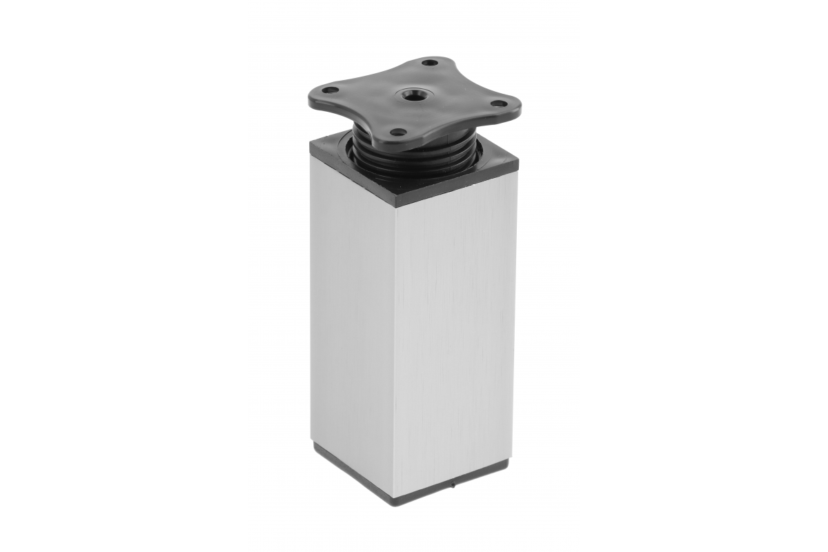 GTV НОЖКА МЕБЕЛЬНАЯ КВАДРАТНАЯ DAKP-27, H=100MM, ЦВЕТ ШЛИФОВАННАЯ СТАЛЬ