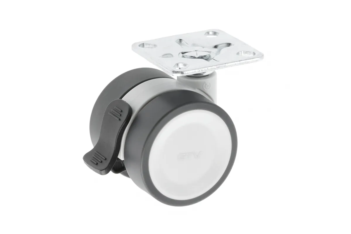 GTV МЕБЕЛЬНОЕ КОЛЁСИКО CIRCO, С ТОРМОЗОМ D-50MM, ЦВЕТ СЕРЫЙ