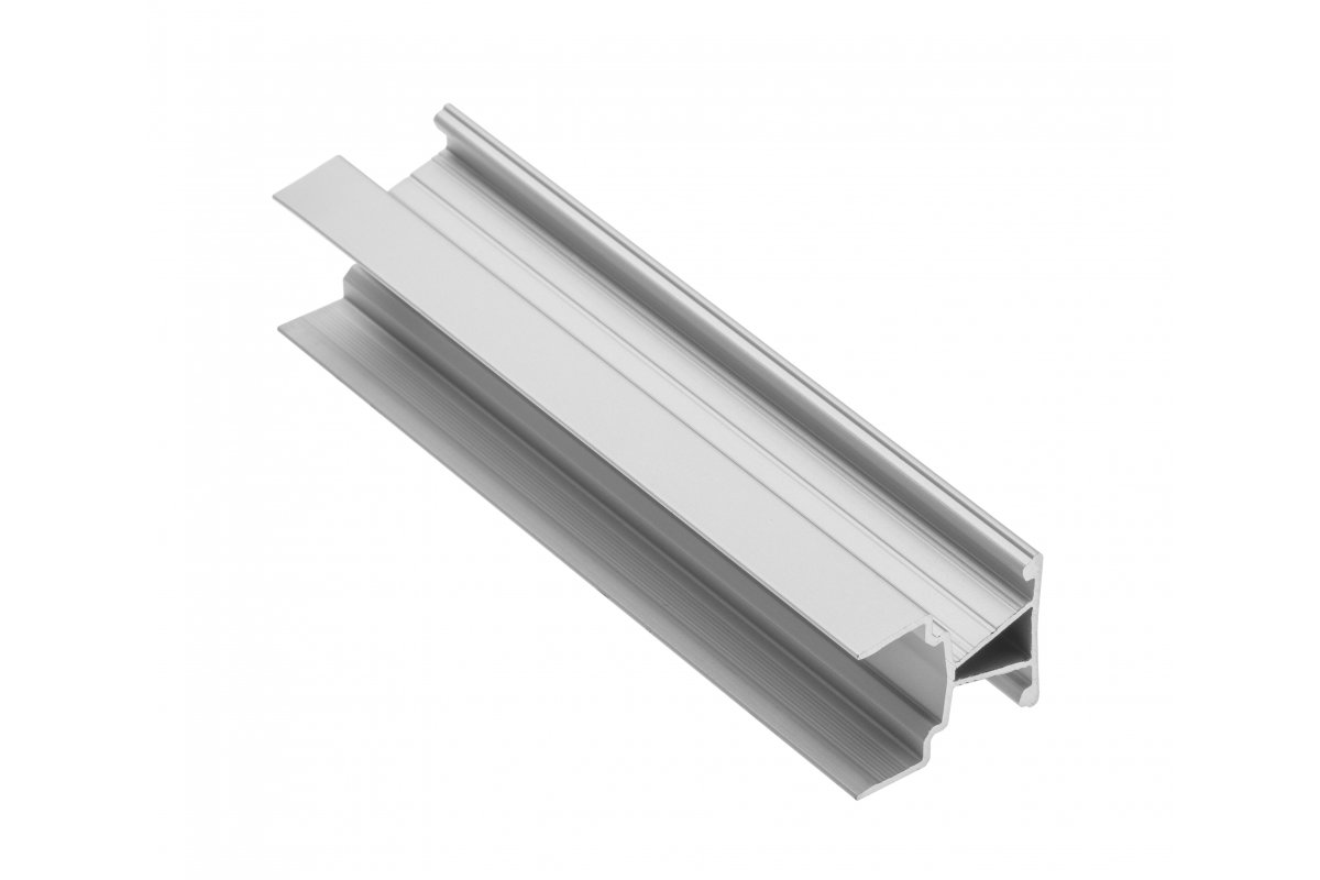 GTV АЛЮМИНИЕВЫЙ ПРОФИЛЬ GLAX MINI ТОРЦЕВОЙй ДВУХСТОРОННИЙ LED, ДСП 18MM, 3М, ЦВЕТ СЕРЕБРО