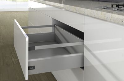 Комплект короба arcitech с рел ингом, с соед.зад.стенки, nl300, h218/126, цвет серебристый 9150942 Hettich